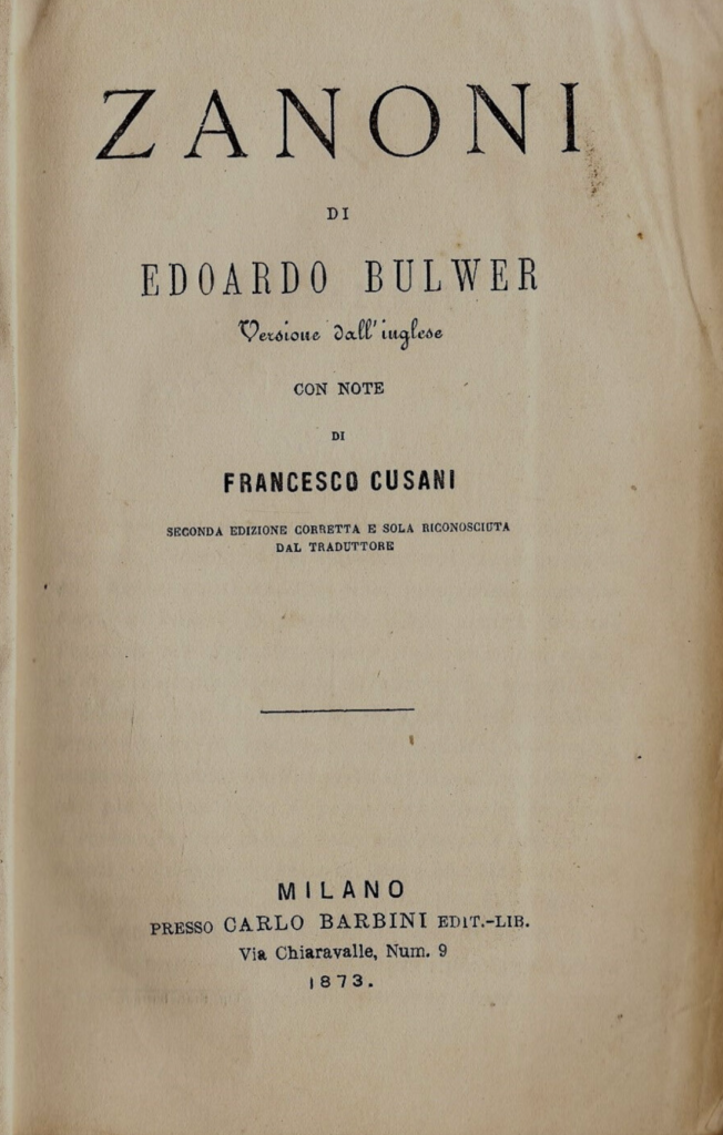 Edward Bulwer-Lytton 3 Zanoni