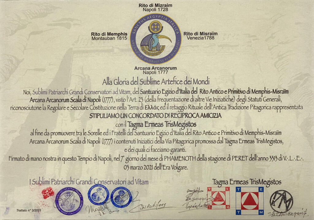 Concordato con l'Ordine Pitagorico Tagma Ermeas TrisMegistos 2 Concordato con l'Ordine Pitagorico Tagma Ermeas TrisMegistos